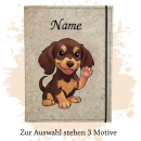 Dokumentenhülle Hund für Dackel Langhaar chocolate tan